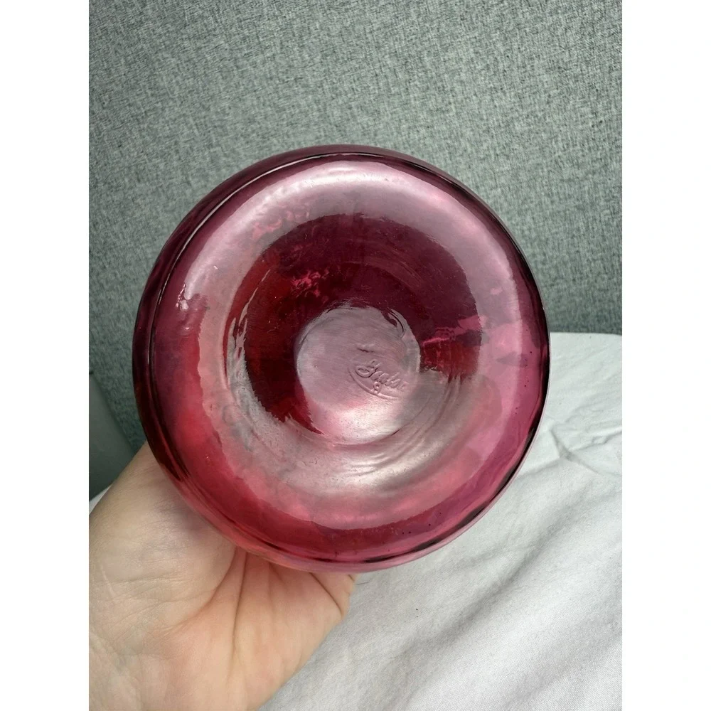 Fenton Cranberry Pink Glass Jack in The Pulpit Ruffle Edge Vase 11 In Tall - Picture 7 of 7
